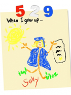 Childs drawing on fridge